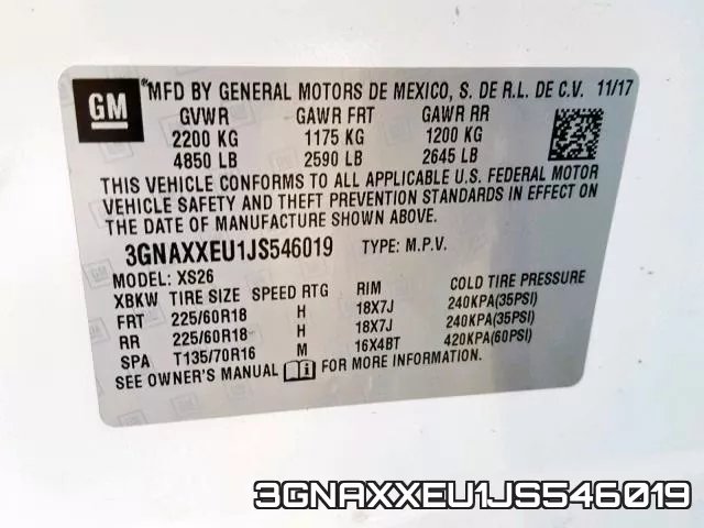 3GNAXXEU1JS546019 фото 2