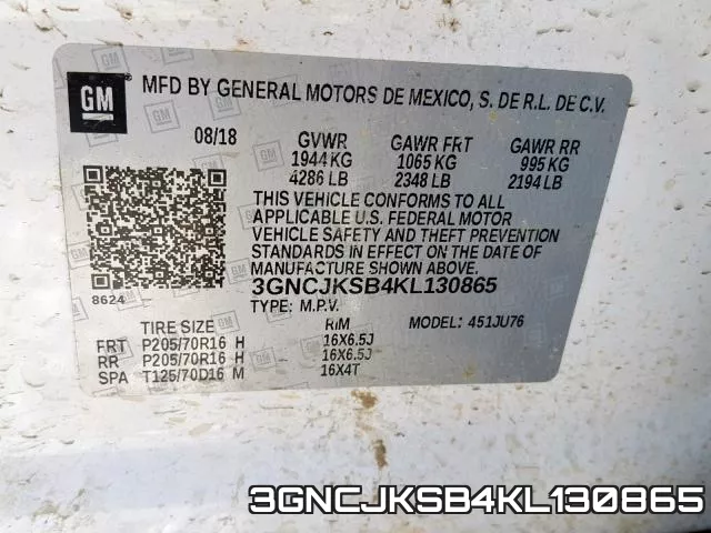 3GNCJKSB4KL130865 фото 2