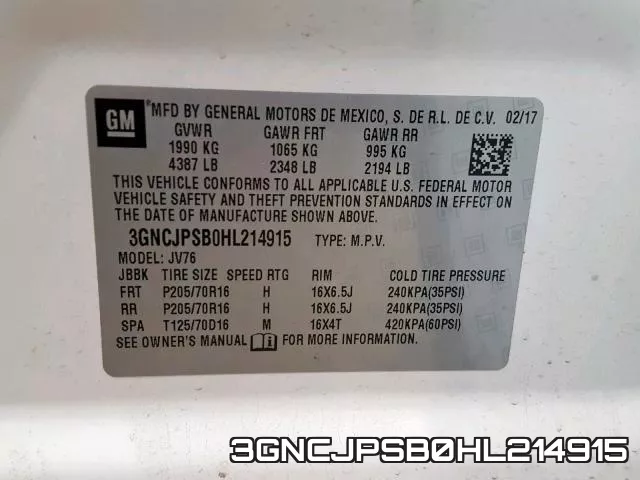 3GNCJPSB0HL214915 фото 2