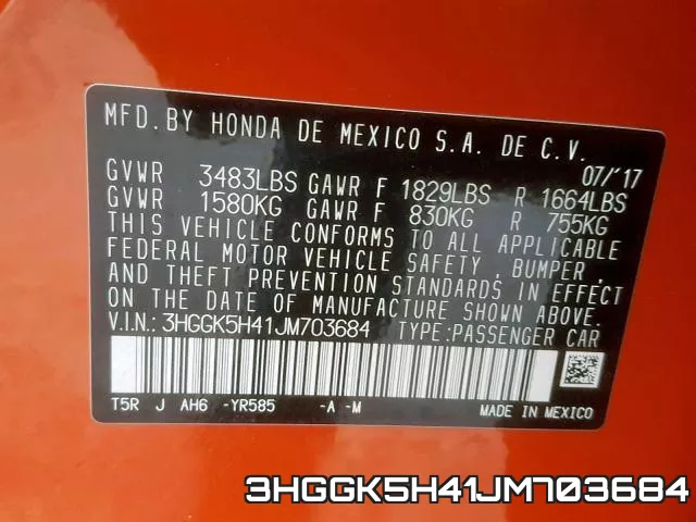 3HGGK5H41JM703684 фото 2