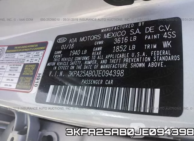 3KPA25AB0JE094398 фото 10