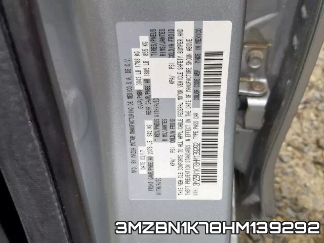 3MZBN1K78HM139292 фото 2