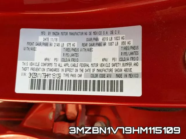 3MZBN1V79HM115109 фото 2