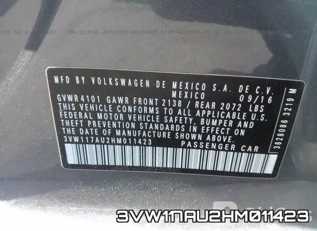 3VW117AU2HM011423 фото 10