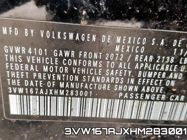 3VW167AJXHM283001 фото 2