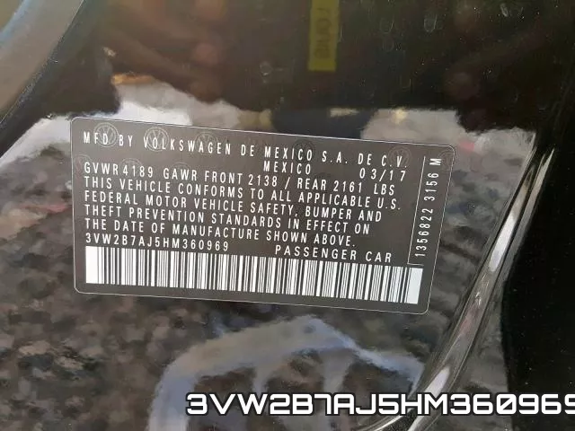 3VW2B7AJ5HM360969 фото 2