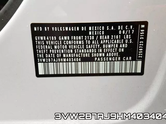 3VW2B7AJ9HM403404 фото 2