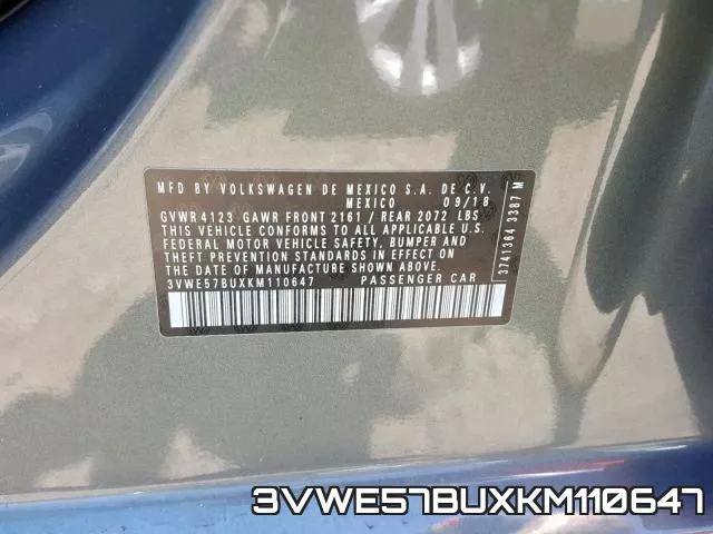 3VWE57BUXKM110647 фото 2