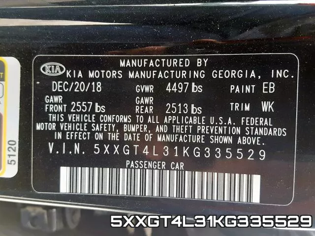 5XXGT4L31KG335529 фото 2