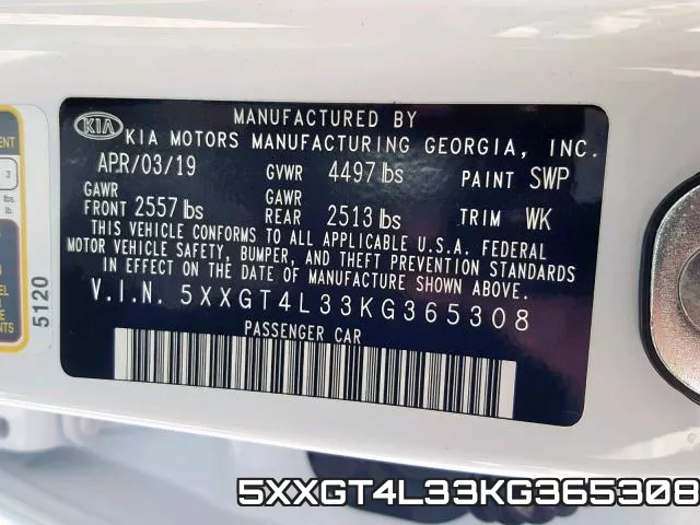 5XXGT4L33KG365308 фото 2