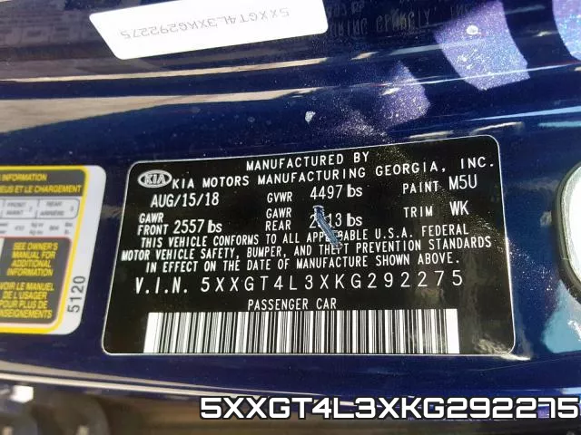 5XXGT4L3XKG292275 фото 2