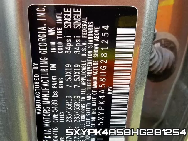 5XYPK4A58HG281254 фото 2