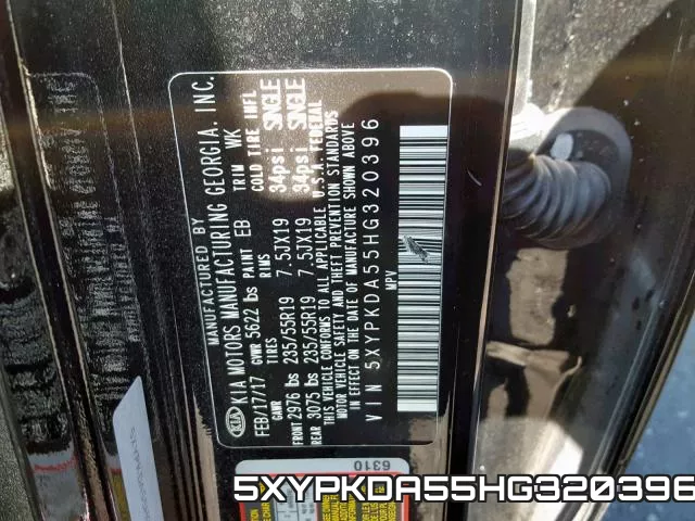 5XYPKDA55HG320396 фото 2