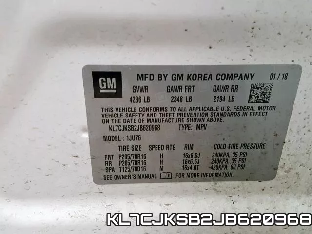 KL7CJKSB2JB620968 фото 2
