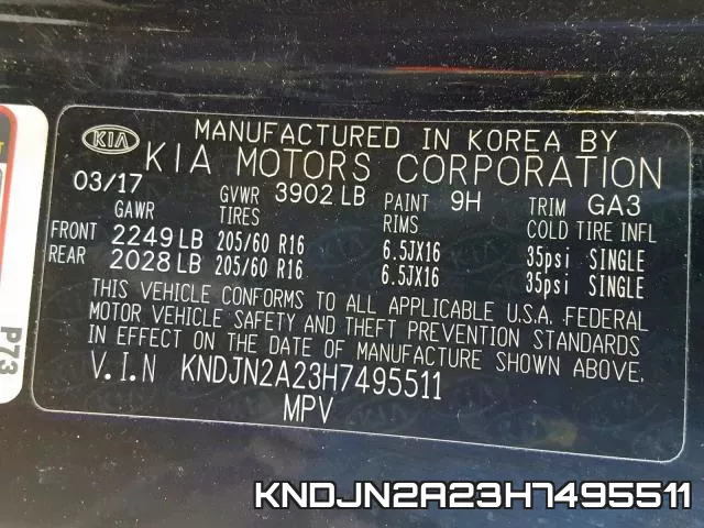 KNDJN2A23H7495511 фото 2