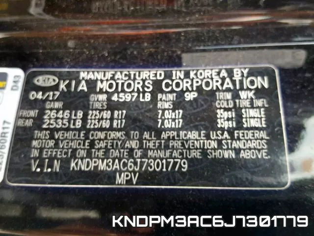 KNDPM3AC6J7301779 фото 2