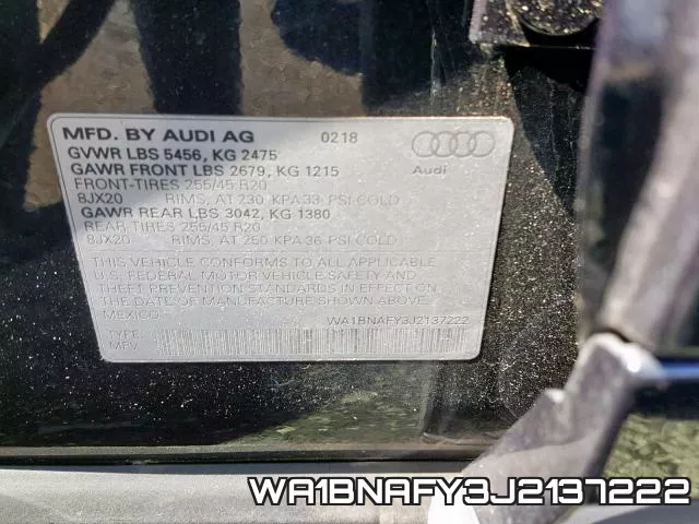 WA1BNAFY3J2137222 фото 2