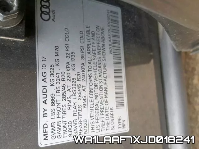 WA1LAAF7XJD018241 фото 2
