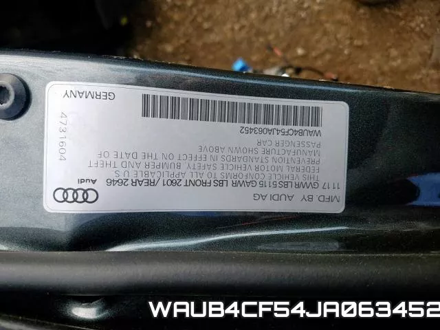 WAUB4CF54JA063452 фото 2