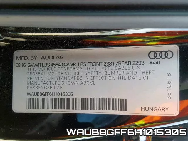 WAUB8GFF6H1015305 фото 2