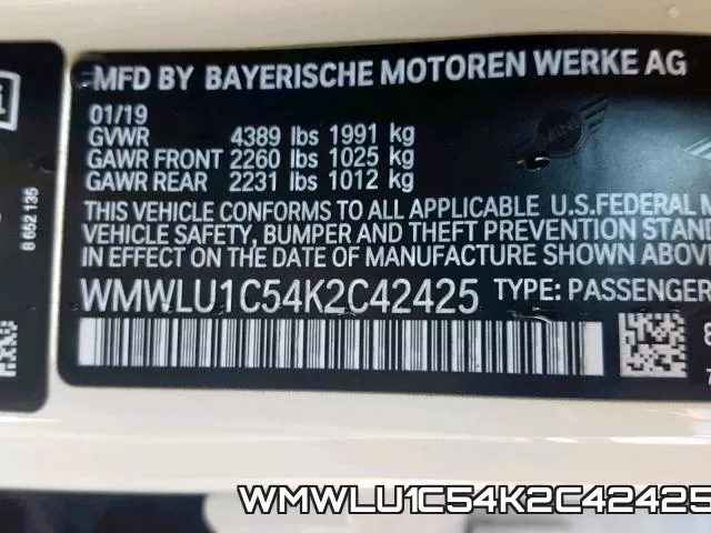 WMWLU1C54K2C42425 фото 2