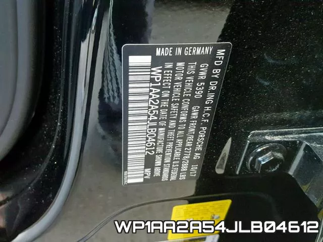 WP1AA2A54JLB04612 фото 2