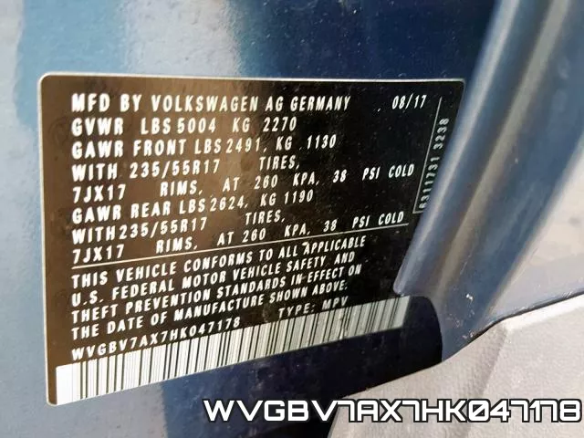 WVGBV7AX7HK047178 фото 2