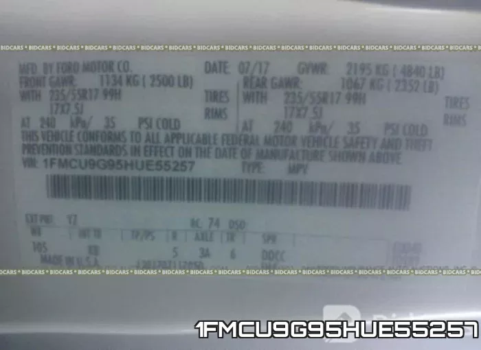 1FMCU9G95HUE55257 фото 10