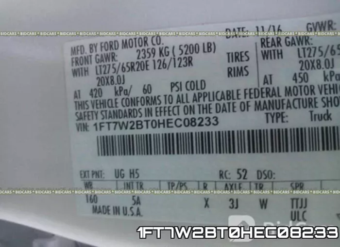 1FT7W2BT0HEC08233 фото 10