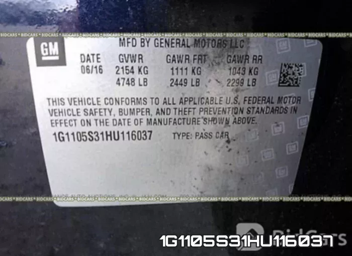 1G1105S31HU116037 фото 10