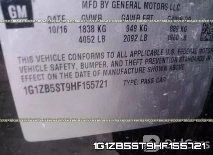 1G1ZB5ST9HF155721 фото 10