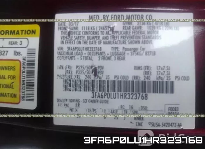 3FA6P0LU1HR323768 фото 10