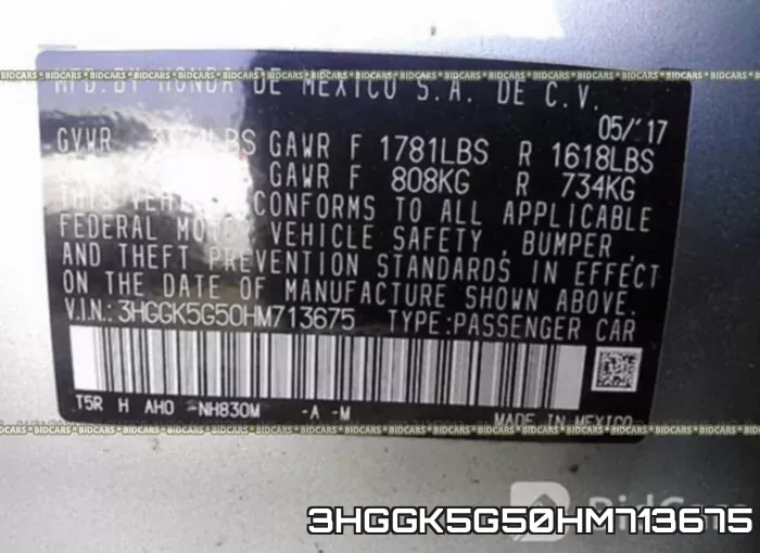 3HGGK5G50HM713675 фото 9
