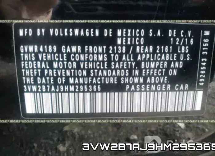 3VW2B7AJ9HM295365 фото 10