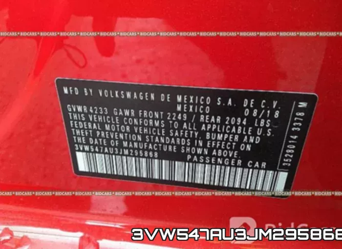 3VW547AU3JM295868 фото 10