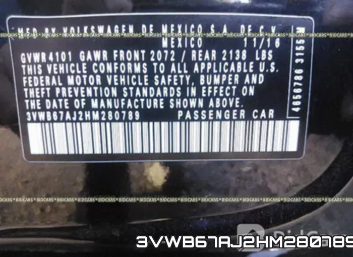 3VWB67AJ2HM280789 фото 10