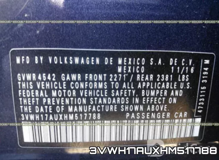 3VWH17AUXHM517788 фото 10