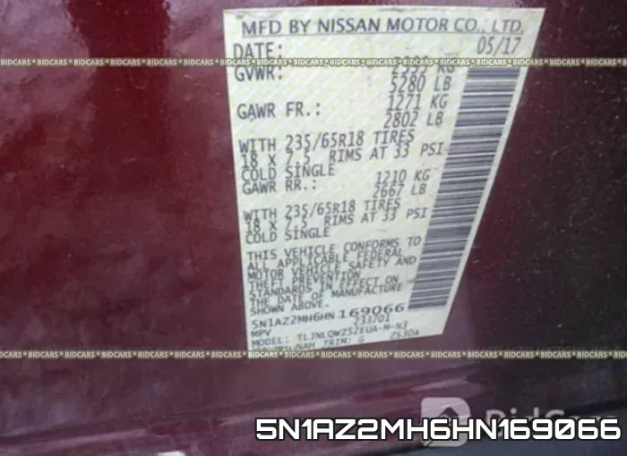 5N1AZ2MH6HN169066 фото 10