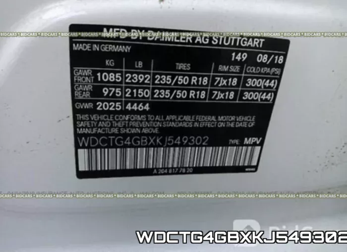 WDCTG4GBXKJ549302 фото 10