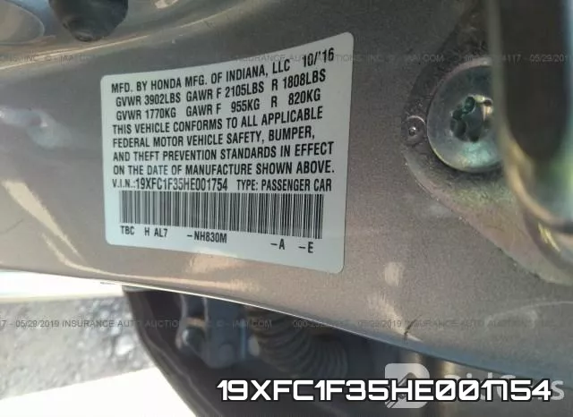 19XFC1F35HE001754 фото 10