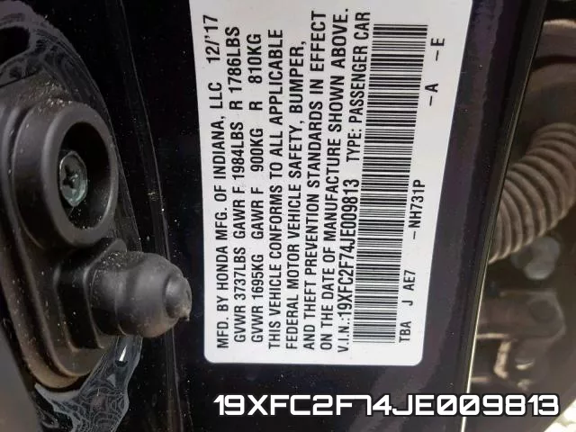 19XFC2F74JE009813 фото 2