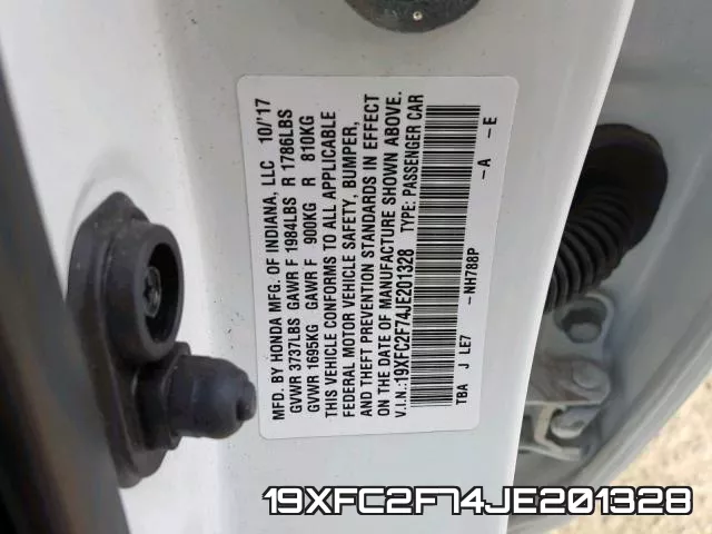 19XFC2F74JE201328 фото 2