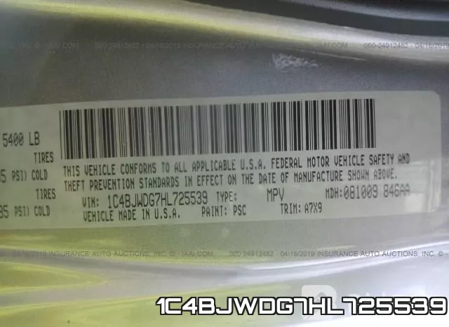 1C4BJWDG7HL725539 фото 10