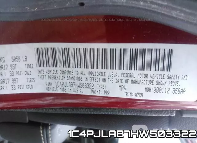 1C4PJLAB7HW503322 фото 10