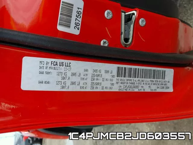 1C4PJMCB2JD603557 фото 2