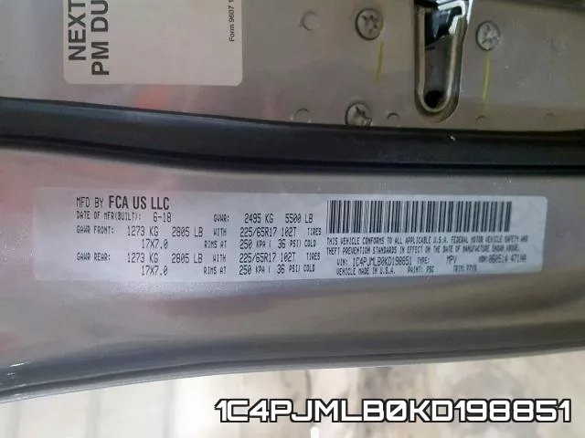 1C4PJMLB0KD198851 фото 2