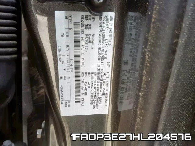 1FADP3E27HL204576 фото 2