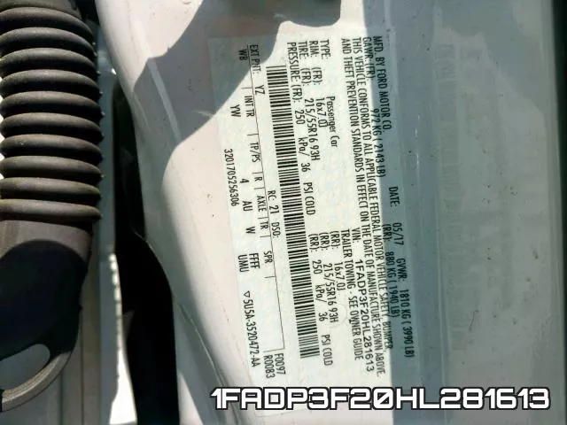 1FADP3F20HL281613 фото 2