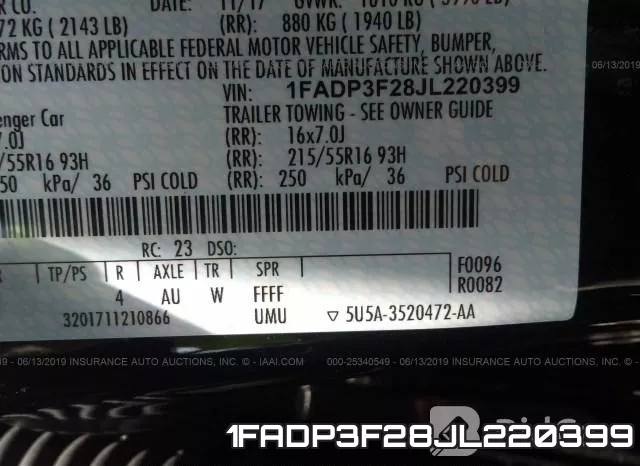 1FADP3F28JL220399 фото 10