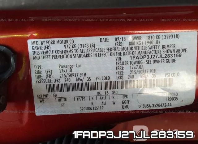 1FADP3J27JL283159 фото 10